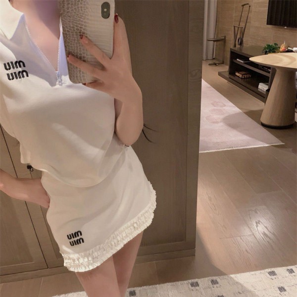 ミュウミュウ MiuMiuブランド夏 半袖 セットアップ レディース 上下セット ジャージ 韓国風 S - L ハーフジップ ショートパンツ 2点セット バイカラー ワッフル生地 カジュアル おしゃれ スポーツ 部屋着 ルームウェア ゆったり