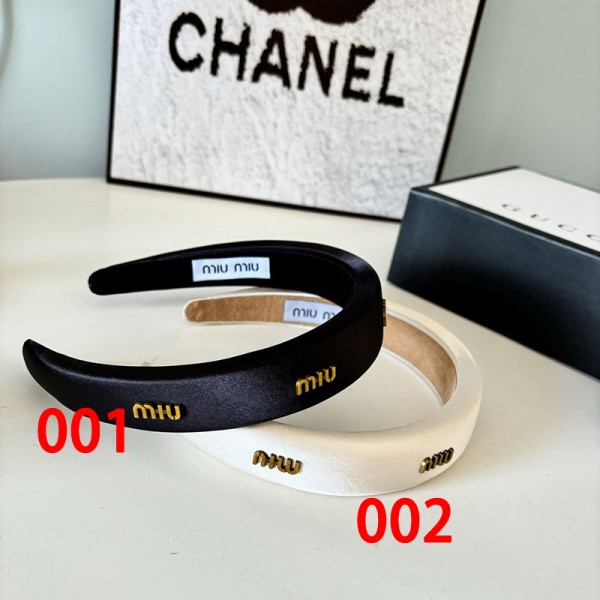 ミュウミュウ MiuMiuブランドボリューム シンプル カチューシャ ヘアアクセサリー クラシカル 上品 大人っぽい オシャレ 可愛い サテン 厚め ヘアバンド ヘアピン 髪飾り 太め 幅広 痛くない レトロ くすみカラー ワイド 無地 ヘアーバンド