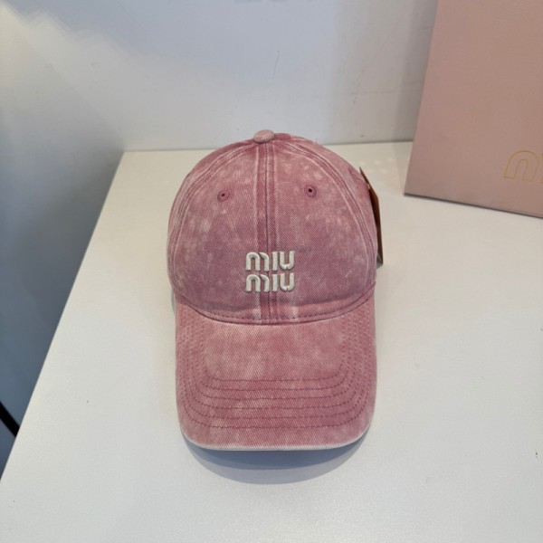 MiuMiu ブランドミュウミュウ 野球キャップ レディース ベースボールキャップ ウォッシュ加工 綿 帽子 おしゃれ 小顔効果 無地 調節可能 日よけ帽子 メンズ