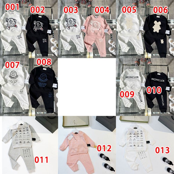 モンクレール ベビー服 2点 セットアップ スウェット 上下セットハイブランド Moncler キッズ服トレーナー パンツ 長袖  くまさん キッズ服 薄手 ベビー服 73cm 80cm 90cm 100cm 110cm