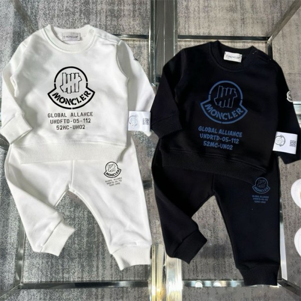 モンクレール ベビー服 2点 セットアップ スウェット 上下セットハイブランド Moncler キッズ服トレーナー パンツ 長袖  くまさん キッズ服 薄手 ベビー服 73cm 80cm 90cm 100cm 110cm