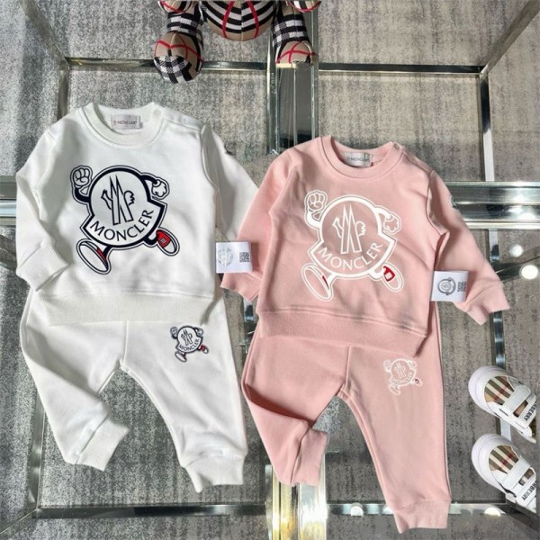 モンクレール ベビー服 2点 セットアップ スウェット 上下セットハイブランド Moncler キッズ服トレーナー パンツ 長袖  くまさん キッズ服 薄手 ベビー服 73cm 80cm 90cm 100cm 110cm