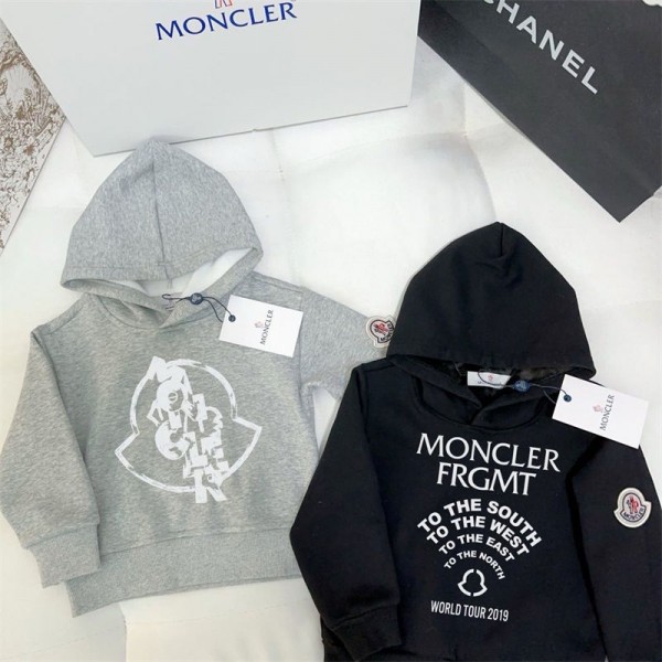 Moncler モンクレール ハイブランド子供パーカー 裏起毛 トレーナー スウェットシャツ 秋冬 パーカー ゆったり プルオーバー 長袖 キッズ ガールズ トップス 暖か 防寒 可愛い おしゃれ ジュニア カジュアル アウトドア 通学90 - 110