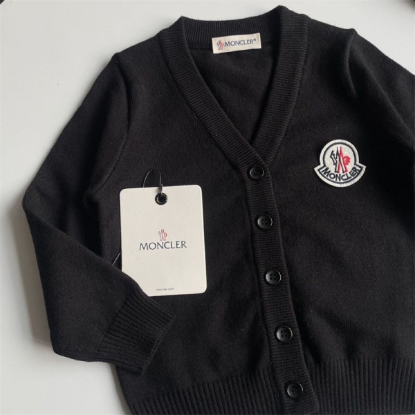 Moncler モンクレールハイブランドキッズ カーディガン 女の子 男の子 ニット 薄手 長袖 コート 子供服 ジュニア 学生 スクールセーター セミフォーマル 防風防寒 通園通学 無地 90-150cm