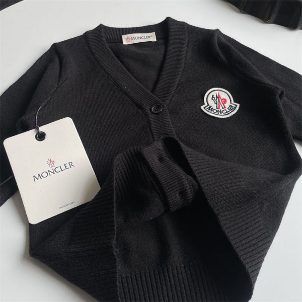 Moncler モンクレールハイブランドキッズ カーディガン 女の子 男の子 ニット 薄手 長袖 コート 子供服 ジュニア 学生 スクールセーター セミフォーマル 防風防寒 通園通学 無地 90-150cm