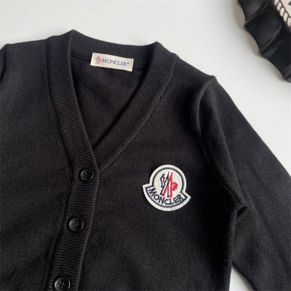 Moncler モンクレールハイブランドキッズ カーディガン 女の子 男の子 ニット 薄手 長袖 コート 子供服 ジュニア 学生 スクールセーター セミフォーマル 防風防寒 通園通学 無地 90-150cm
