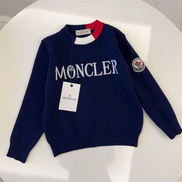 Moncler モンクレールハイブランド子供服 セーター 男の子 ニットセーター 90 - 150cm ボーイズ ニット トップス クルーネックニット ケーブル 丸首 プルオーバー キッズ シンプル 秋冬 子供用のセーター ゆったり ジュニア おしゃれ カジュアル
