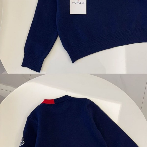 Moncler モンクレールハイブランド子供服 セーター 男の子 ニットセーター 90 - 150cm ボーイズ ニット トップス クルーネックニット ケーブル 丸首 プルオーバー キッズ シンプル 秋冬 子供用のセーター ゆったり ジュニア おしゃれ カジュアル