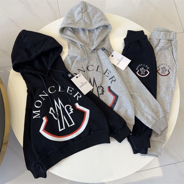 Moncler モンクレールブランド子供服 ジャージ 上下セット パーカー ロングパンツ スウェット セットアップ 女の子 ビッグキッズ ジュニア 秋冬 カジュアル 運動着 薄手 ガールズ ワイドパンツ 防寒着 普段着 90 -150cm アウトドア 