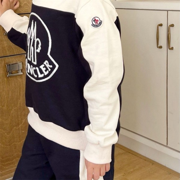 Moncler モンクレールブランド子供服 100 - 160cm 女の子 ジャージス 上下セット キッズ スウェット スポーツウェア 2点セット パーカー パンツ ズボン セットアップ 長袖 運動着 シンプル おしゃれ ゆったり 韓国風 ガールズ 春 秋 冬 
