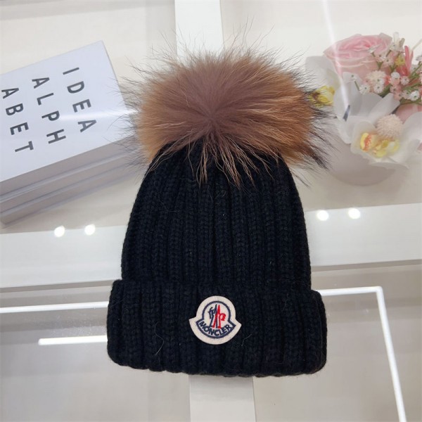 Moncler モンクレールハイブランドニット帽 メンズ レディース ポンポン付き 冬用 帽子 防寒 防風 ビーニー 親子ワッチキャップ おしゃれ かわいい 12色展開 フリーサイズ 柔らかい 暖かい スノボ