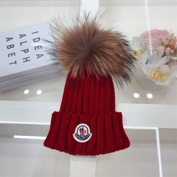 Moncler モンクレールハイブランドニット帽 メンズ レディース ポンポン付き 冬用 帽子 防寒 防風 ビーニー 親子ワッチキャップ おしゃれ かわいい 12色展開 フリーサイズ 柔らかい 暖かい スノボ