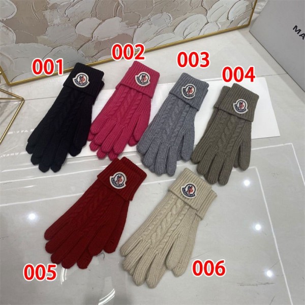 モンクレールブランド 手袋 メンズ 冬 防寒 Monclerレディースニット手袋 ファション 冬 防寒 温かい ニットグローブ 厚手 暖かい 保温 柔らか 伸縮性 持ち運びに便利 バイク サイクリング 通学 通勤 男女兼用