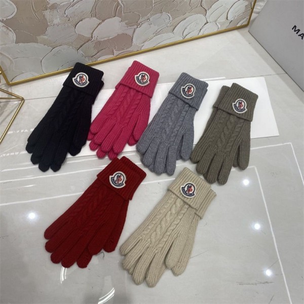 モンクレールブランド 手袋 メンズ 冬 防寒 Monclerレディースニット手袋 ファション 冬 防寒 温かい ニットグローブ 厚手 暖かい 保温 柔らか 伸縮性 持ち運びに便利 バイク サイクリング 通学 通勤 男女兼用