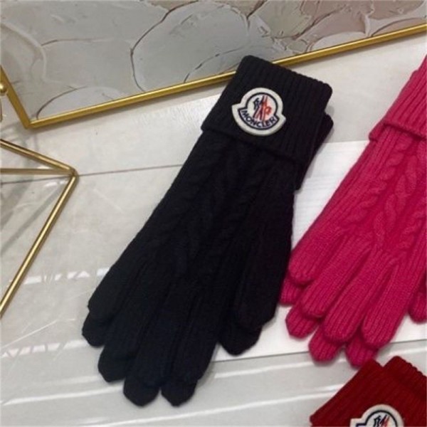 モンクレールブランド 手袋 メンズ 冬 防寒 Monclerレディースニット手袋 ファション 冬 防寒 温かい ニットグローブ 厚手 暖かい 保温 柔らか 伸縮性 持ち運びに便利 バイク サイクリング 通学 通勤 男女兼用