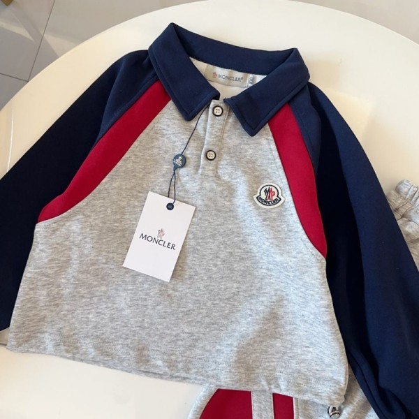 Moncler モンクレールブランドジャージ キッズ 子供 ジャージ 上下セット 2点セット 90-150cm スウェット 運動着 セットアップ パーカー 重ね着風 子供服 ジュニア服 ガール