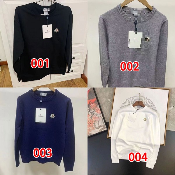 Moncler モンクレールブランドセーター レディース リブニット 長袖 カットソー 無地 トップス メンズ リブ おしゃれ かわいい ニット 秋 冬 ストレッチ 通勤 シンプル M - 2XL