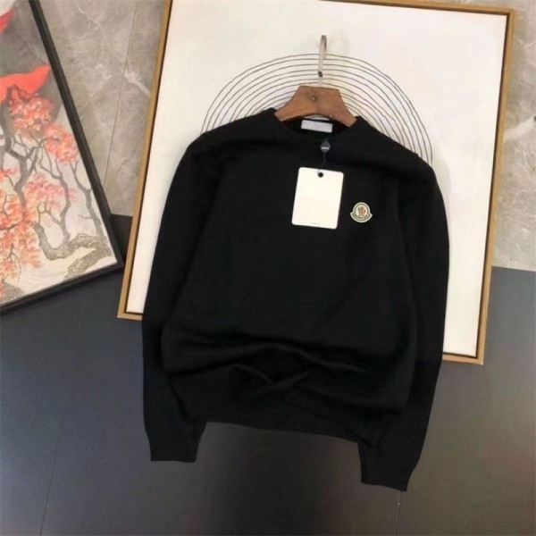 Moncler モンクレールブランドセーター レディース リブニット 長袖 カットソー 無地 トップス メンズ リブ おしゃれ かわいい ニット 秋 冬 ストレッチ 通勤 シンプル M - 2XL