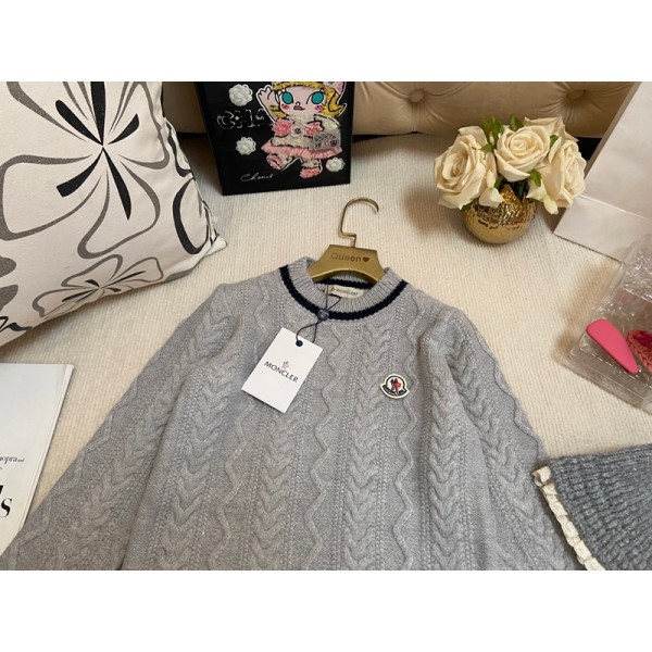 Moncler モンクレールブランドセーター ニットハット 子供服 2点セット キッズ ニット 秋冬 ロング ブルオーバー クールネック 長袖 100-140cm 厚手 暖かい 防寒 柔らかい コットン 可愛い 通