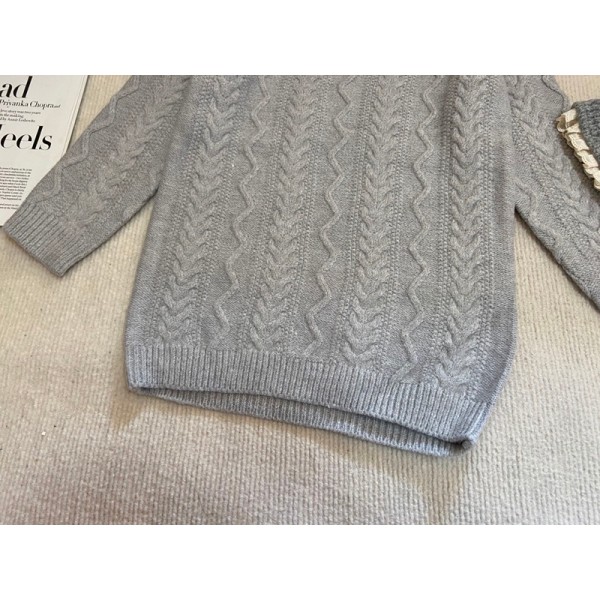 Moncler モンクレールブランドセーター ニットハット 子供服 2点セット キッズ ニット 秋冬 ロング ブルオーバー クールネック 長袖 100-140cm 厚手 暖かい 防寒 柔らかい コットン 可愛い 通