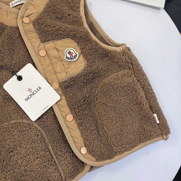 Moncler モンクレールハイブランドキッズ ボアベスト 男の子 女の子 フリースベスト 子供服 ふわふわ もこもこ 無地 起毛 春秋冬 柔軟 暖かめ ホットコット90-150cm