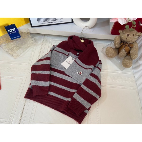 Moncler モンクレールハイブランドニット プルオーバー ラウンドネック ガールズ セーター シック カジュアルトップス キッズ 女の子 110~150cm かわいい ルームウェア 秋冬 保温 韓国 子供服