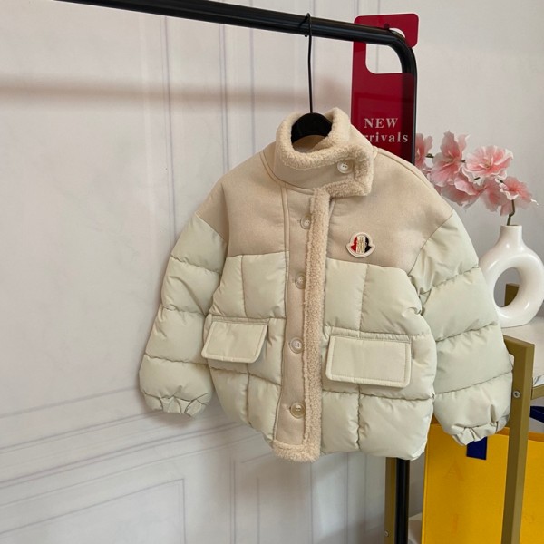 Moncler モンクレールハイブランド子供服 中綿コート 女の子 アウター ボア襟 ボタン フリースジャケット 110¬160cm 厚手 冬 防風 防寒 おしゃれ 韓国風 通学 通園 ふわふわ 中綿ジャケット