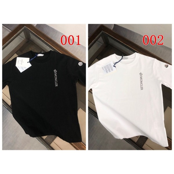 Moncler モンクレールブランド黒白tシャツカットソー コピーブランドペア揃いtシャツ オーバーサイズ 韓国  tシャツ 20代 30代40代tシャツ 激安 パロディ
