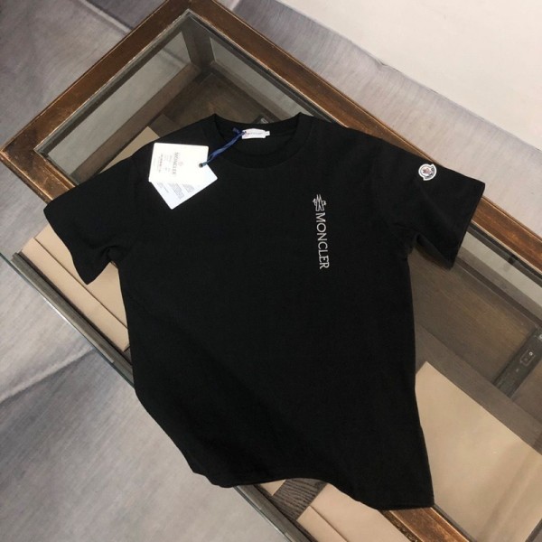 Moncler モンクレールブランド黒白tシャツカットソー コピーブランドペア揃いtシャツ オーバーサイズ 韓国  tシャツ 20代 30代40代tシャツ 激安 パロディ