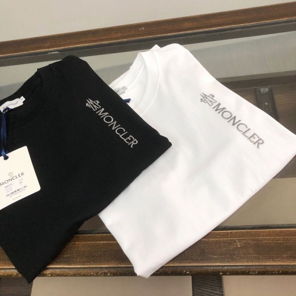Moncler モンクレールブランド黒白tシャツカットソー コピーブランドペア揃いtシャツ オーバーサイズ 韓国  tシャツ 20代 30代40代tシャツ 激安 パロディ