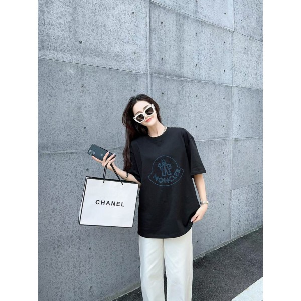 Moncler モンクレール黒白tシャツハイブランド夏ブランド半袖tシャツTシャツカットソーペアカップル20代 30代40代tシャツ 激安パロディ XS¬5XL