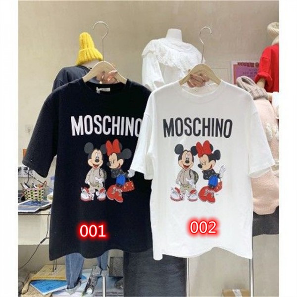 Moschino モスキーノブランドtシャツ 高品質 韓国 上着 tシャツ ブランド 服 コピー 激安屋Tシャツ トップス カットソー ペアカップル S¬4XL