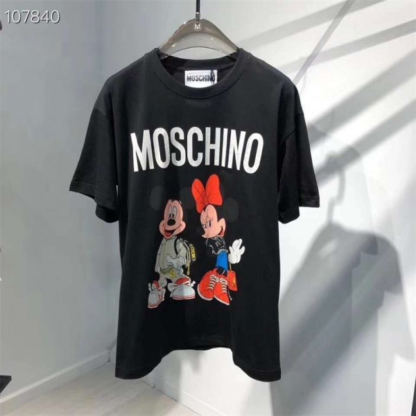 Moschino モスキーノブランドtシャツ 高品質 韓国 上着 tシャツ ブランド 服 コピー 激安屋Tシャツ トップス カットソー ペアカップル S¬4XL