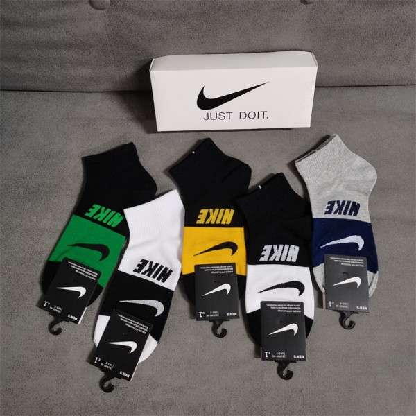 Nike ナイキハイブランド ソックス 綿製コットン 靴下 メンズ 通気性 浅口ソックス 女の子好き 5足セット 韓国 ブランドソックス 男女兼用 ファッション