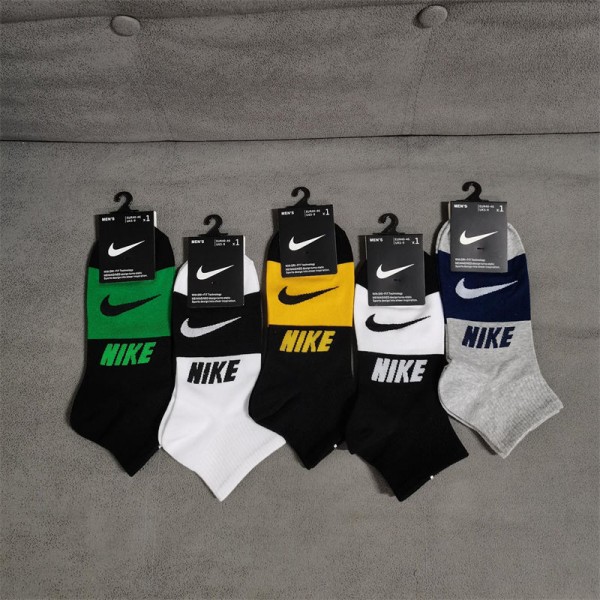 Nike ナイキハイブランド ソックス 綿製コットン 靴下 メンズ 通気性 浅口ソックス 女の子好き 5足セット 韓国 ブランドソックス 男女兼用 ファッション