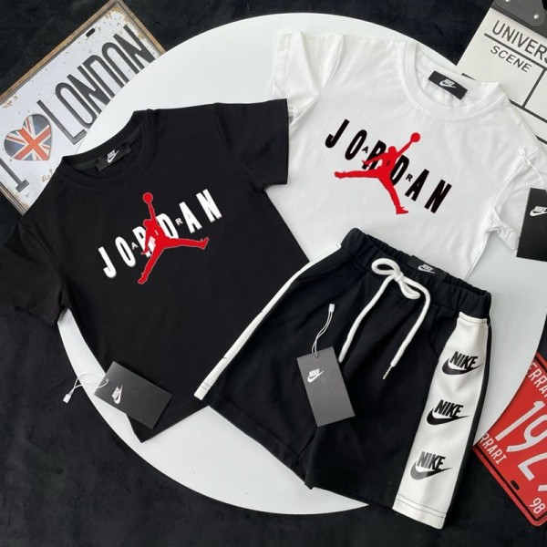 Nike ナイキブランドキッズ ボーイズ 男の子 半袖tシャツ2点セット 上下セットジャージ 半袖Tシャツ ショートパンツ 夏服 小学生 90-160cm カジュアル かっこいい アウトドアスポーツ スウェット ルームウェア 通園通学