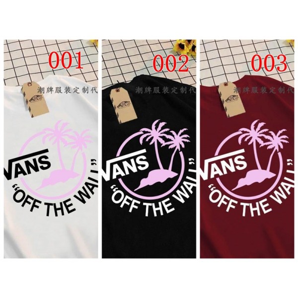 ハイブランドVANS バンズ tシャツ夏 ブランドペアルックtシャツ上着カジュアル韓国 tシャツ 黒白tシャツ ユニセック ブランド XS¬5XL