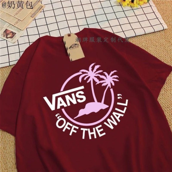 ハイブランドVANS バンズ tシャツ夏 ブランドペアルックtシャツ上着カジュアル韓国 tシャツ 黒白tシャツ ユニセック ブランド XS¬5XL
