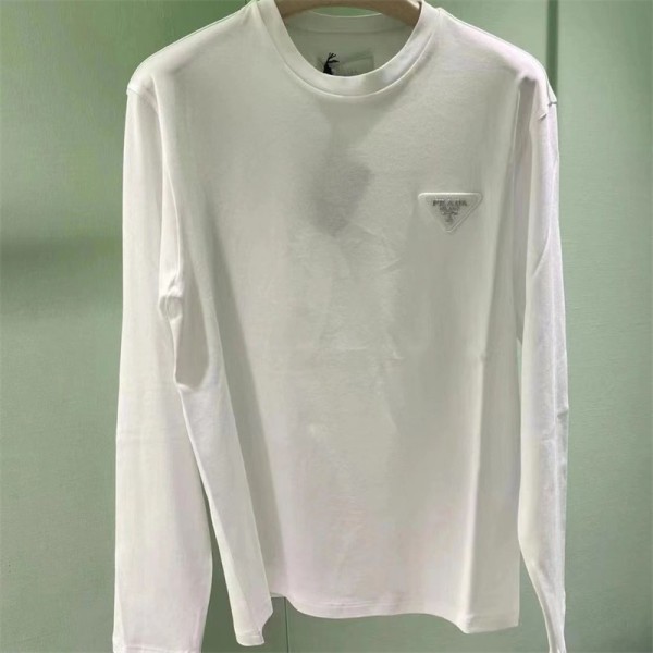 Prada プラダ ブランド長袖tシャツ ハイブランド韓国tシャツ 偽物 レディースメンズ S¬4XL ブランドtシャツ 高品質 20代 30代40代tシャツ 激安 パロディ