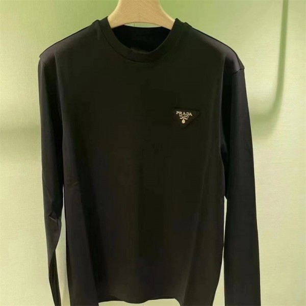 Prada プラダ ブランド長袖tシャツ ハイブランド韓国tシャツ 偽物 レディースメンズ S¬4XL ブランドtシャツ 高品質 20代 30代40代tシャツ 激安 パロディ