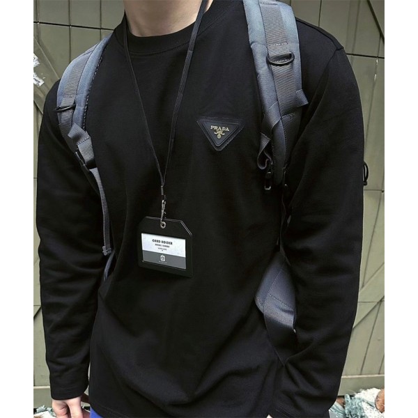 Prada プラダ ブランド長袖tシャツ ハイブランド韓国tシャツ 偽物 レディースメンズ S¬4XL ブランドtシャツ 高品質 20代 30代40代tシャツ 激安 パロディ