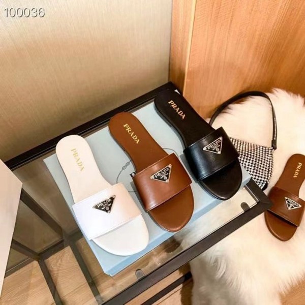 Prada プラダブランド室内スリッパ シャワー バス トイレ ベランダ用メンズ向けスリッパ夏履きやすい ルームシューズ レディース ブランドブランド ミュール  美脚 可愛い