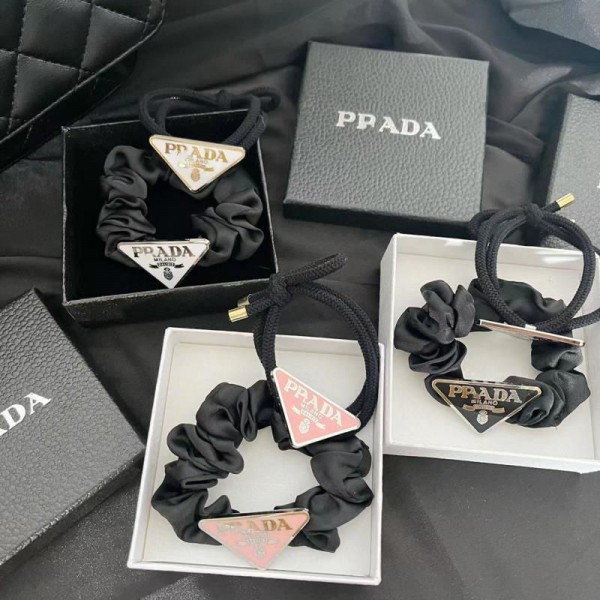 Prada プラダヘアシュシュ ブランドかわいいブランド可愛い蝶結びヘアバンドブランドリボンヘアゴム女性かわいいヘアアクセサリーハイブランド