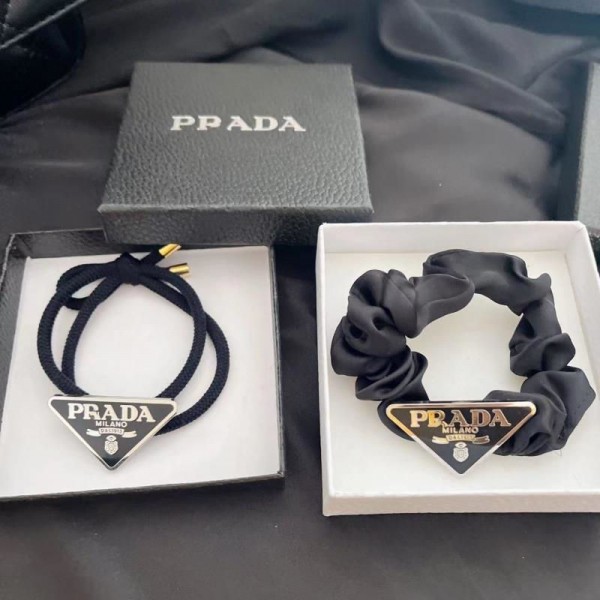 Prada プラダヘアシュシュ ブランドかわいいブランド可愛い蝶結びヘアバンドブランドリボンヘアゴム女性かわいいヘアアクセサリーハイブランド