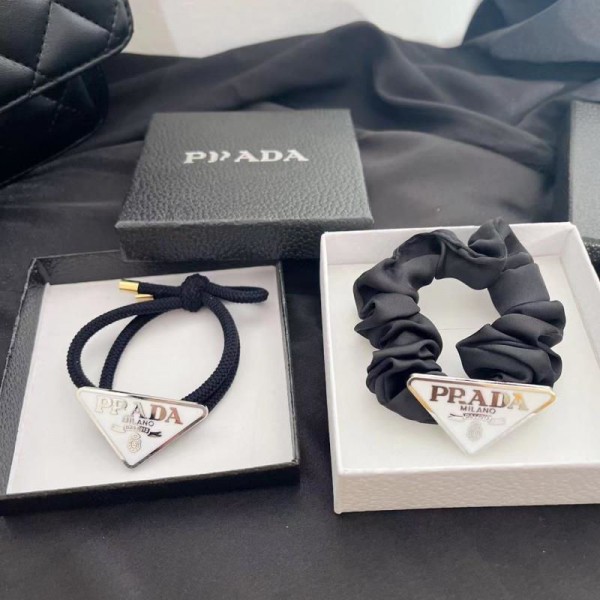 Prada プラダヘアシュシュ ブランドかわいいブランド可愛い蝶結びヘアバンドブランドリボンヘアゴム女性かわいいヘアアクセサリーハイブランド