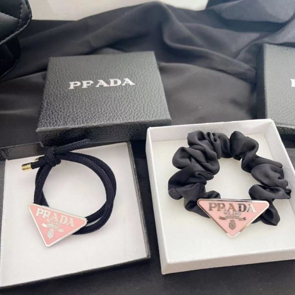 Prada プラダヘアシュシュ ブランドかわいいブランド可愛い蝶結びヘアバンドブランドリボンヘアゴム女性かわいいヘアアクセサリーハイブランド