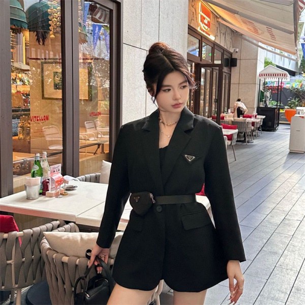 Prada プラダ ブランドスーツ ジャケット レディース スーツコート ダブルボタン S - L テーラードジャケット カジュアル 万能 プレミアム 着痩せ きれいめ 通勤 通学 春 秋