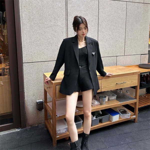 Prada プラダ ブランドスーツ ジャケット レディース スーツコート ダブルボタン S - L テーラードジャケット カジュアル 万能 プレミアム 着痩せ きれいめ 通勤 通学 春 秋