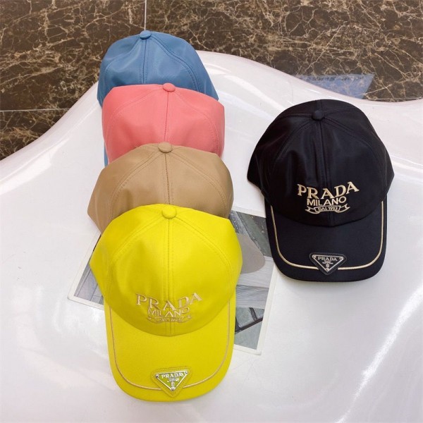 プラダ ブランド メンズ ベースボールキャップ レディース コットン Prada アウトドアハット レディースキャップ メンズゴルフ ランニング 帽子 100% UVカット 帽子 男女兼用 刺繍ロゴ 春 夏 秋 冬 スポーツ用