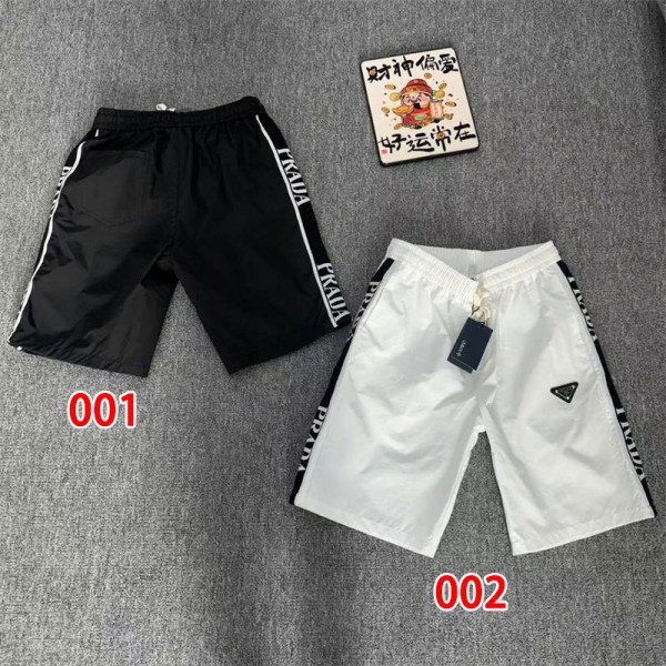 プラダミディアムパンツ メンズ 冷感 5分丈ブランドPrada 半ズボン クロップドパンツ XS - 5XL ジャージ下 カジュアル ハーフパンツ スポーツ フィットネスパンツ 夏服 